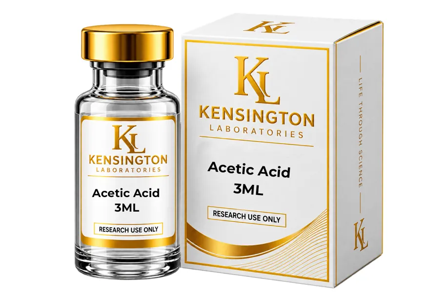 3ml Acetic Acid lyophilised research peptide vial from Kensington Laboratories Ireland