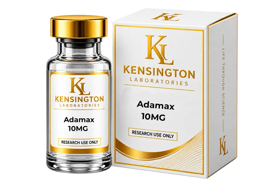 Adamax — 10mg lyophilised research peptide vial from Kensington Laboratories Ireland