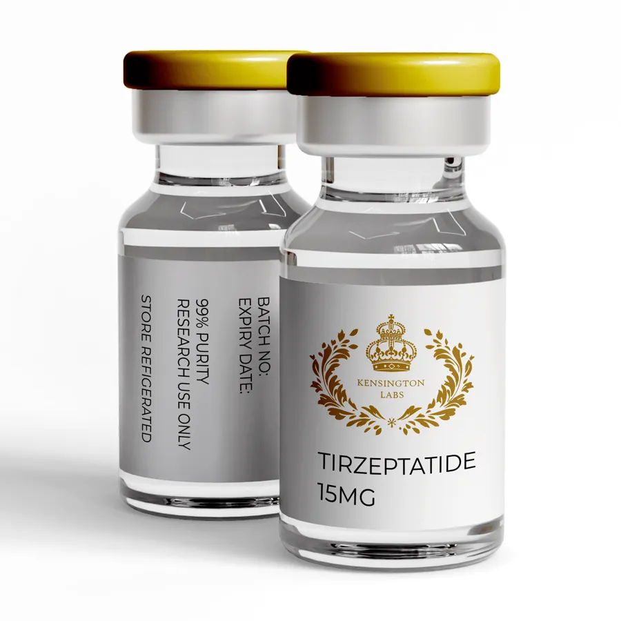Tirzepatide — 15mg lyophilised research peptide vial from Kensington Laboratories Ireland